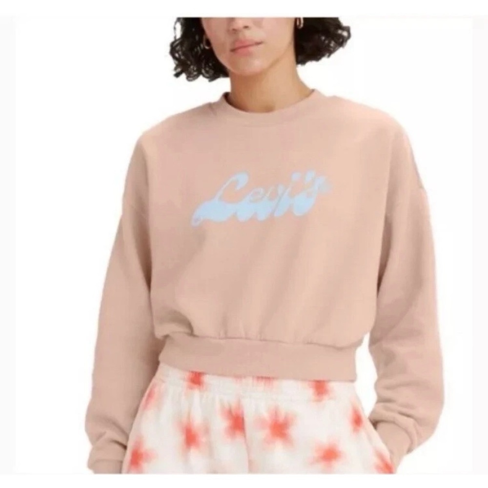 NWT Levi's Peach Cropped Sweatshirt Ptp: 25 Len: 21